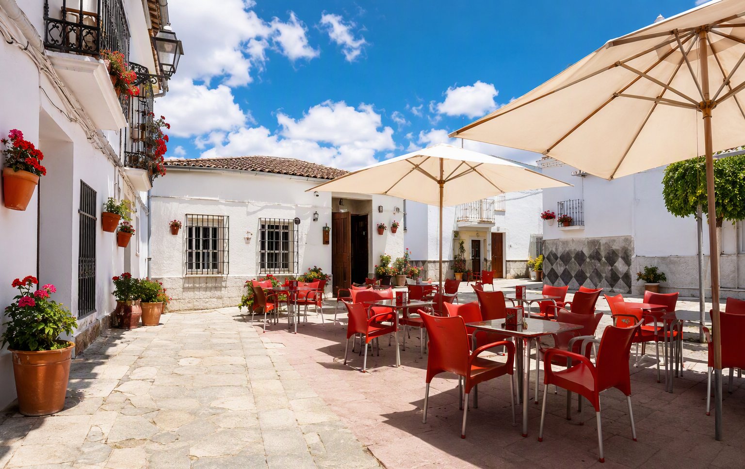 The terrace on the village square